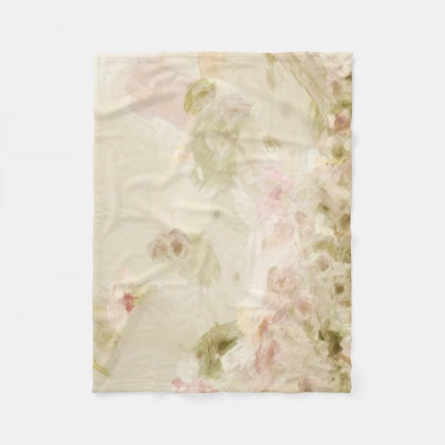 Manta Polar Flores rosadas pasteles (Anverso)