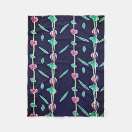 Manta Polar Flores rosadas y violetas