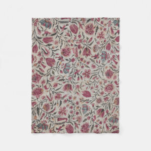 Manta Polar Flores rosas Chintz Boho Cottagecore