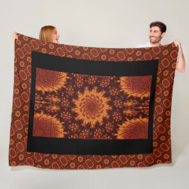 Manta Polar Flores salvajes de oro y negro 10