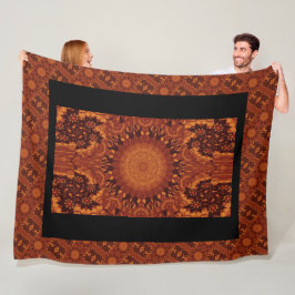 Manta Polar Flores salvajes de oro y negro 14