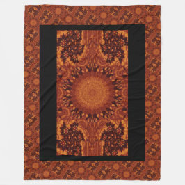 Manta Polar Flores salvajes de oro y negro 14