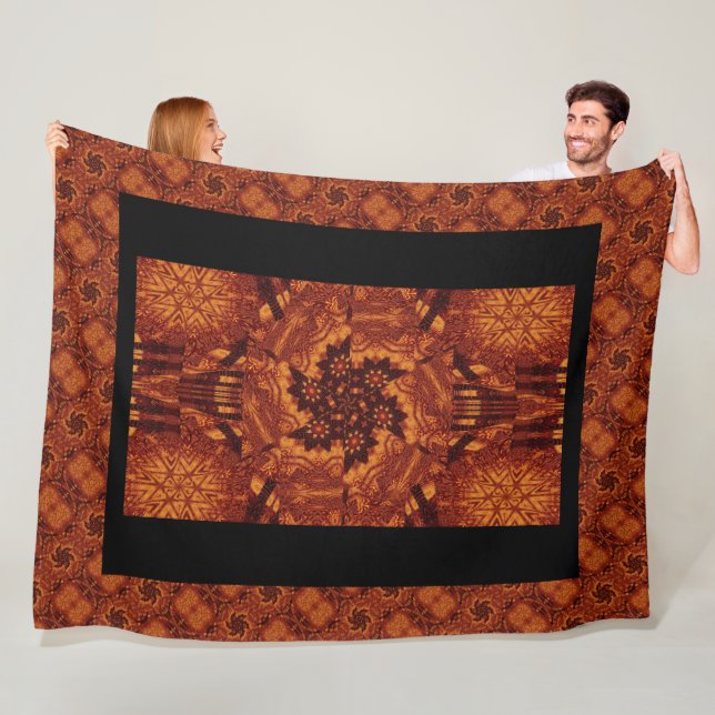 Manta Polar Flores salvajes de oro y negro 15 (In situ)