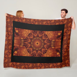 Manta Polar Flores salvajes de oro y negro 20