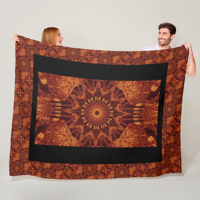 Manta Polar Flores salvajes de oro y negro 20 (In situ)