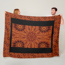 Manta Polar Flores salvajes de oro y negro 24