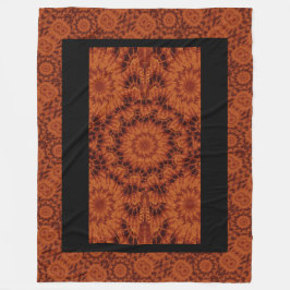 Manta Polar Flores salvajes de oro y negro 25