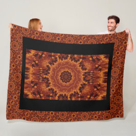 Manta Polar Flores salvajes de oro y negro 27