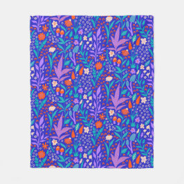 Manta Polar Flores salvajes vibrantes