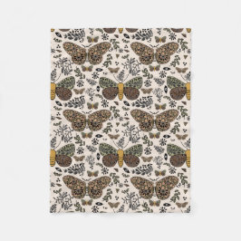 Manta Polar Flores silvestres bohemias modernas patrón abstrac