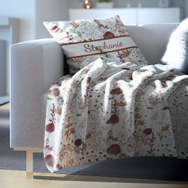 Manta Polar Flores silvestres de Borgoña Modernas | Elegante B