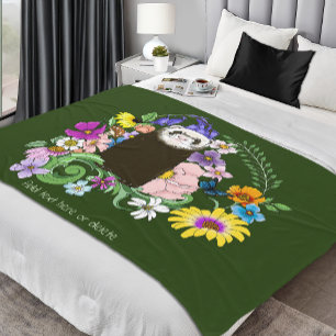 Manta Polar Flores silvestres de hurón sable lindo bosque verd