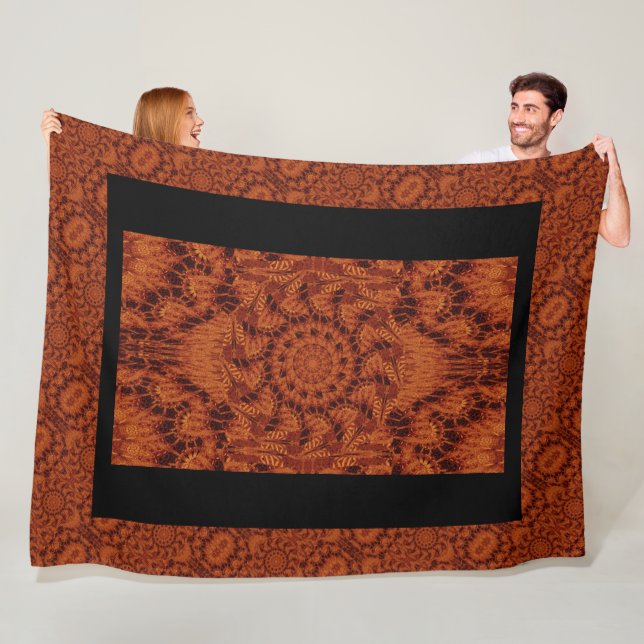 Manta Polar Flores silvestres de oro y negro 28 (In situ)