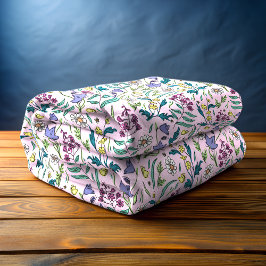 Manta Polar Flores silvestres Funda rosa, media