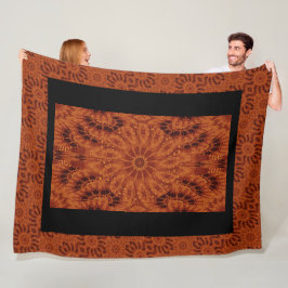 Manta Polar Flores silvestres negras y doradas 6