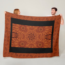 Manta Polar Flores silvestres negras y doradas 8