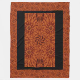 Manta Polar Flores silvestres negras y doradas 8