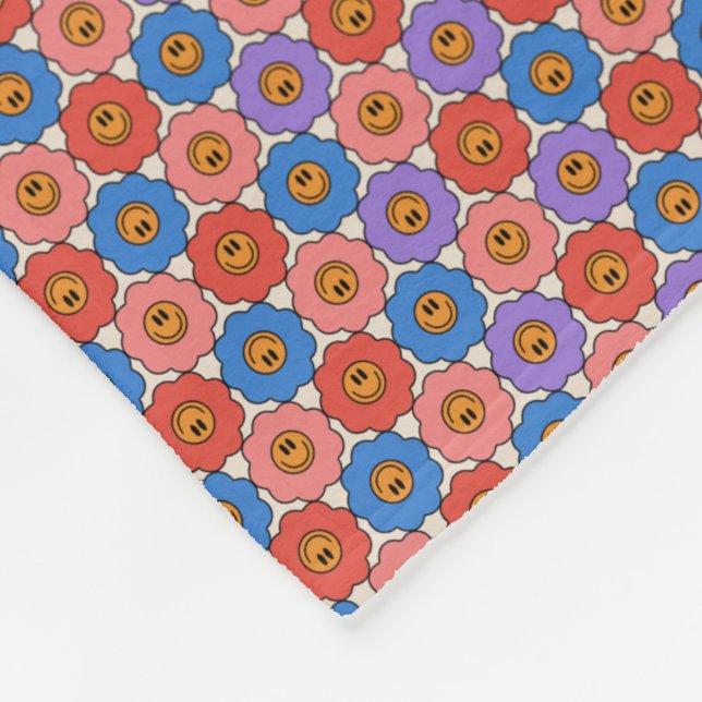 Manta Polar Flores sonrientes (Esquina)