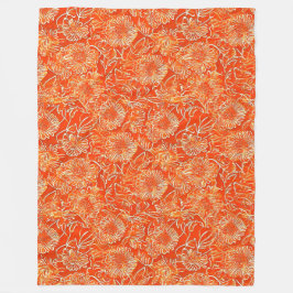 Manta Polar Flores suaves naranjas