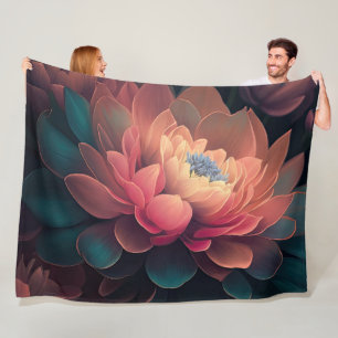 Manta Polar Flores superiores pintadas Negrita