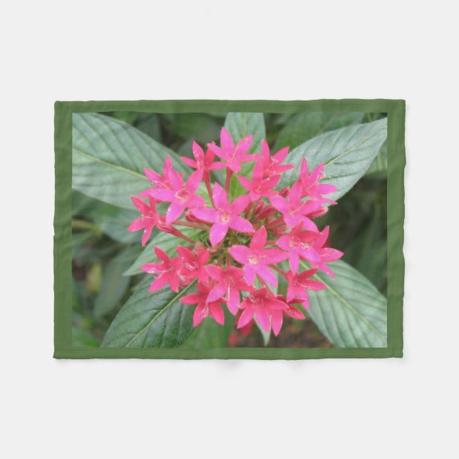 Manta Polar Flores tropicales rosadas brillantes Funda Fleece  (Frente (Horizontal))