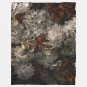 Manta Polar Flores Vintage Hidrangea Blanca Y Arrojada Botánic