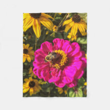 Flores vivas con la abeja