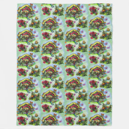 Manta Polar Flores Y Algodón Flores Florales De Cottagecore