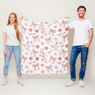 Manta Polar Flores y arcos rosados de adormidera