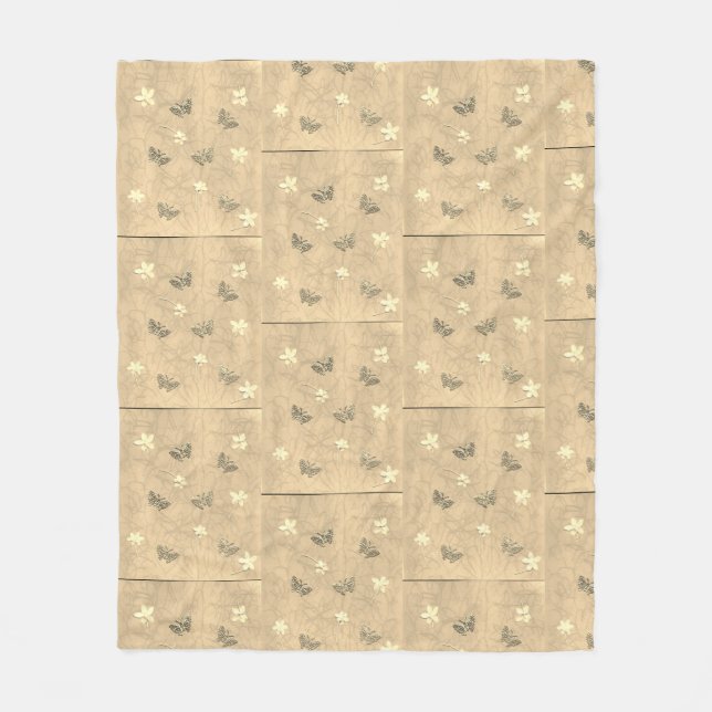 Manta Polar Flores y mariposas (Anverso)