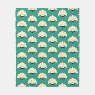 Manta Polar Flores y turquesa de estilo Art Déco de los años 2