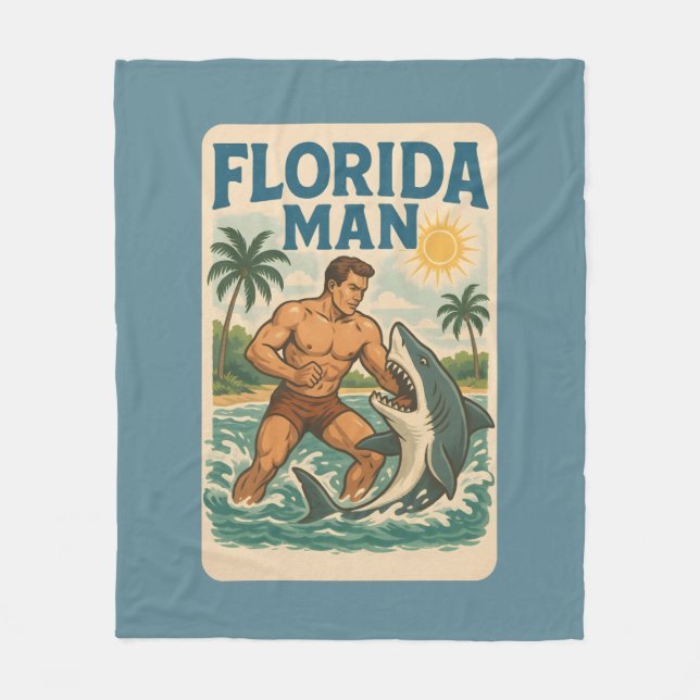 Manta Polar Florida Man Coastal Shark Wrestler - Retro Beach (Anverso)