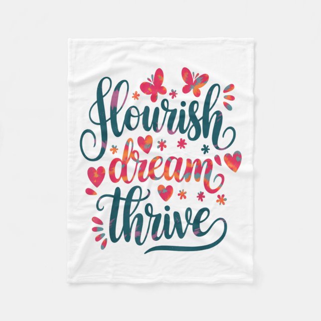 Manta Polar Flourish Dream Thrive Motivational  (Anverso)