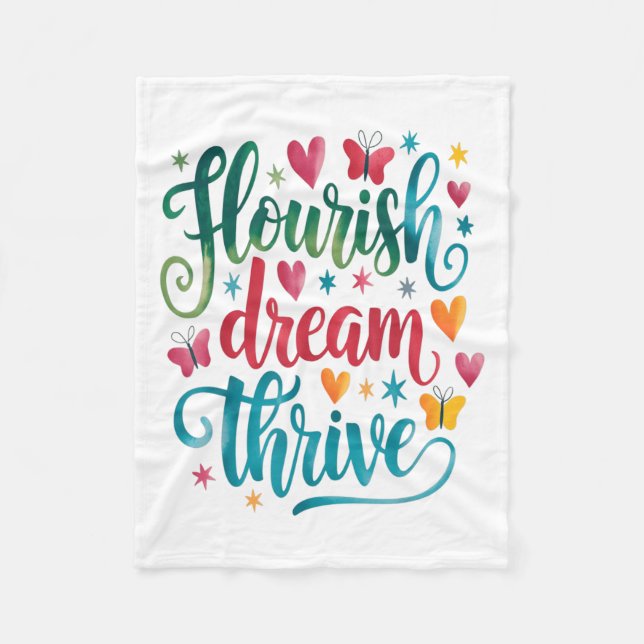 Manta Polar Flourish Dream Thrive Motivational  (Anverso)