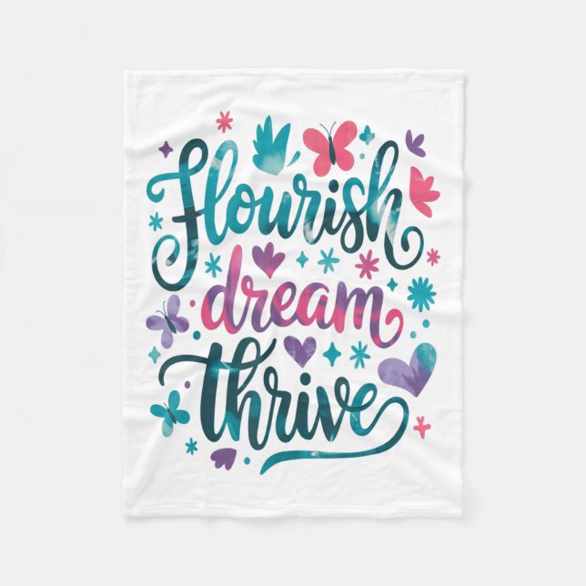 Manta Polar Flourish Dream Thrive Motivational  (Anverso)