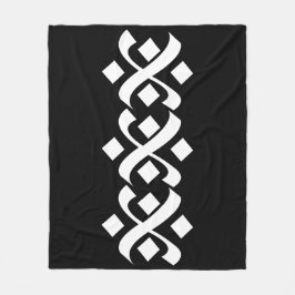 Manta Polar Flourish Elegant Blanco y Negro