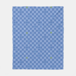 Manta Polar Flower Checkered Pattern No. 01 - Light Blue
