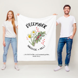 Manta Polar Flower Month Nacimiento DICIEMBRE Christian