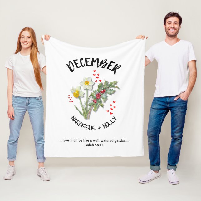 Manta Polar Flower Month Nacimiento DICIEMBRE Christian (In situ)