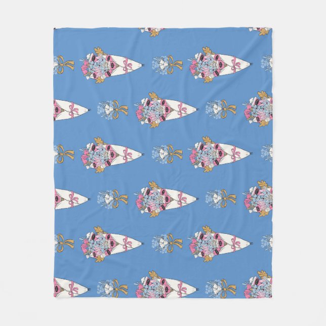 Manta Polar Flower & Perfume Bouquet Bundle on blue (Anverso)