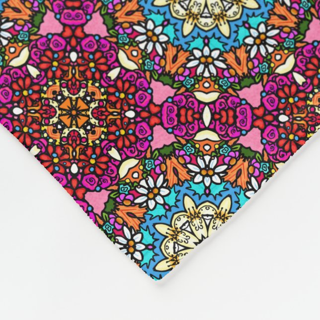 Manta Polar Flower Power V Garden Groovy (Esquina)