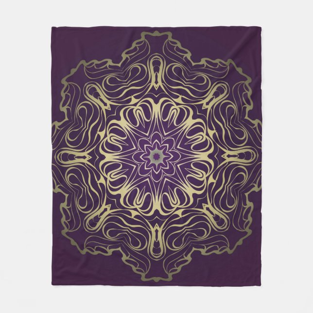 Manta Polar Flower Round Pattern. Illustration. Valentine's, B (Anverso)