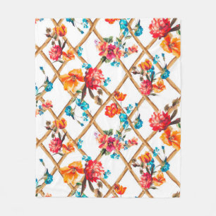 Manta Polar flowers fashion fabric design flower,oil,painting,