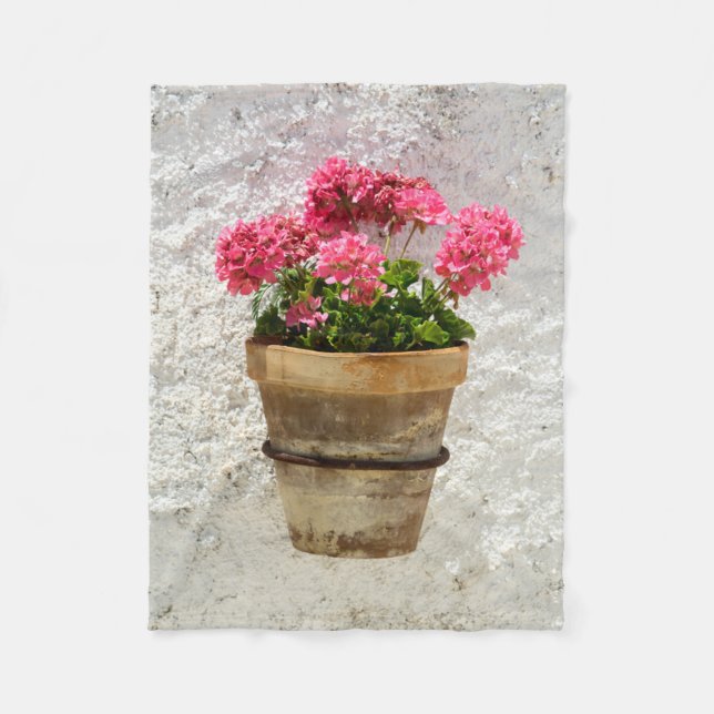 Manta Polar Flowers | Geranium In Flower in Pot (Anverso)