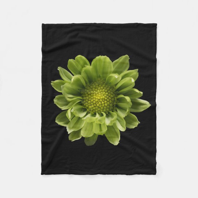 Manta Polar Flowers | Green Chrysanthemum (Anverso)