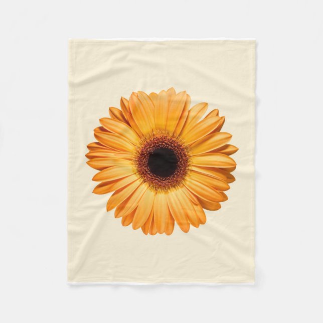 Manta Polar Flowers | Orange Gerbera (Anverso)