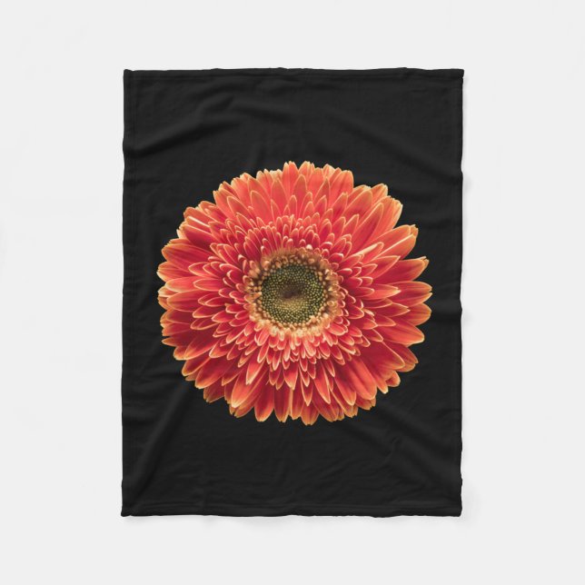 Manta Polar Flowers | Orange Gerbera Daisy (Anverso)