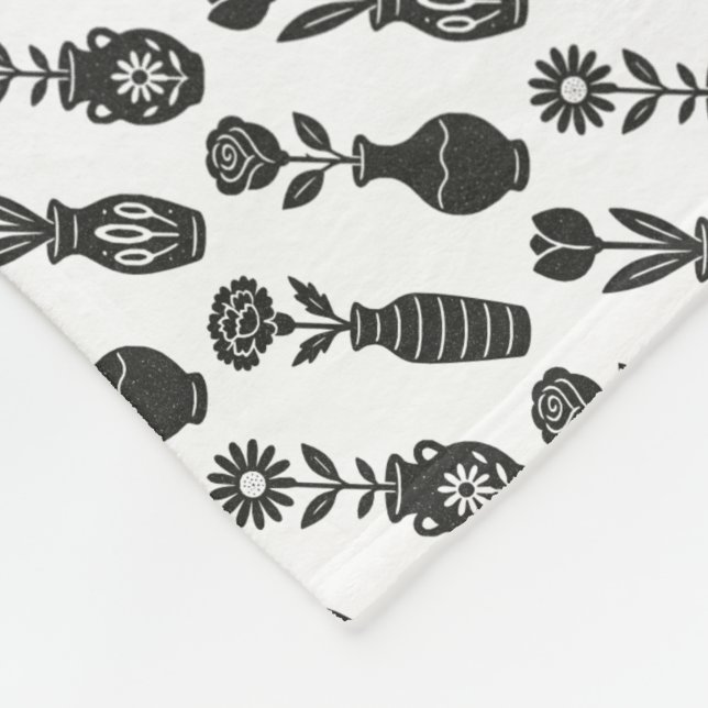 Manta Polar Flowers Vases  (Esquina)