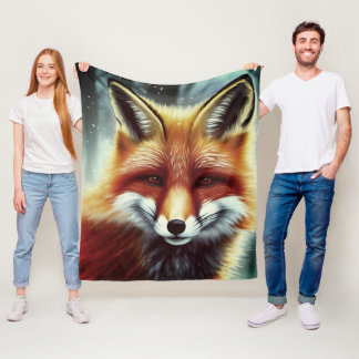 Manta Polar Fluffy Red Fox En Nieve