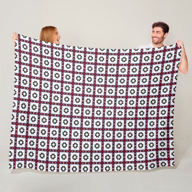 Manta Polar Fluffy Squares Floral (In situ)